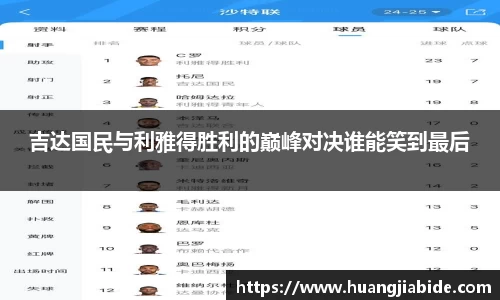 吉达国民与利雅得胜利的巅峰对决谁能笑到最后